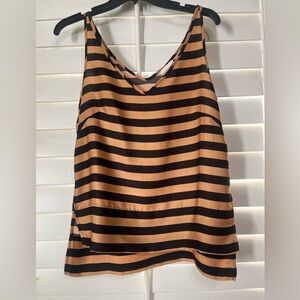 H&M Black and Tan Striped Blouse